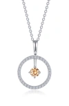 Lafonn Simulated Diamond Lab-created Birthstone Reversible Pendant Necklace In Yellow/november