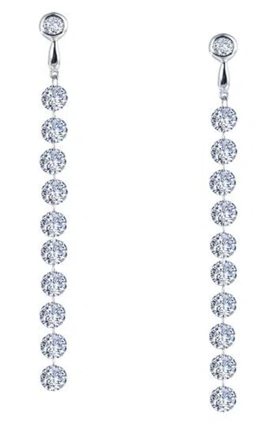 Lafonn Simulated Diamond Linear Drop Earrings In Metallic