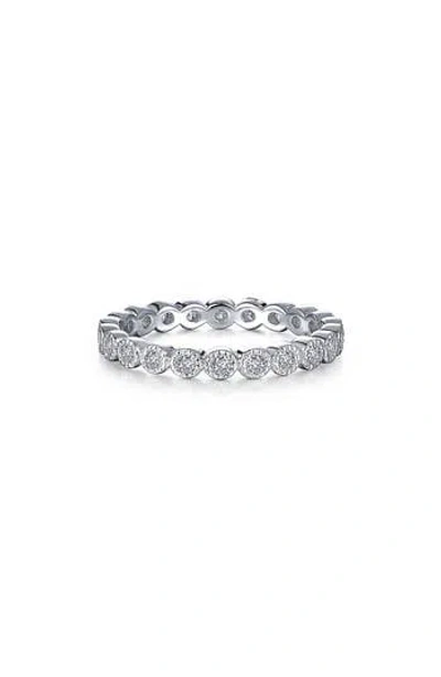 Lafonn Simulated Diamond Milgrain Eternity Band Ring In Metallic