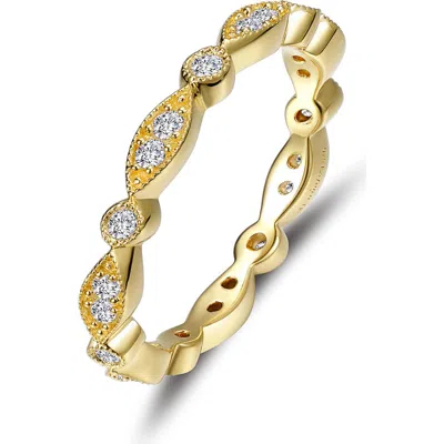 Lafonn Simulated Diamond Milgrain Eternity Band Ring In Gold/white