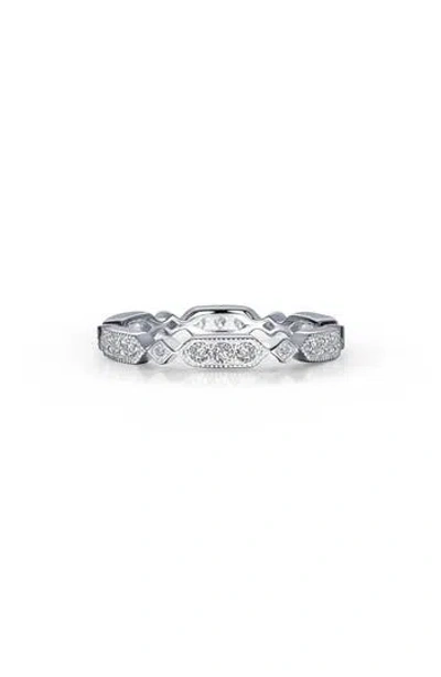 Lafonn Simulated Diamond Milgrain Stackable Eternity Band Ring In White