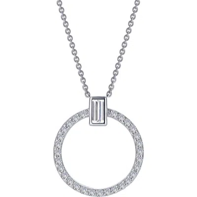 Lafonn Simulated Diamond Open Circle Pendant Necklace In White
