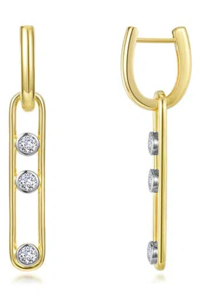 Lafonn Simulated Diamond Paper Clip Drop Earrings In Gold