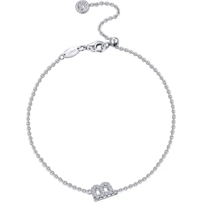 Lafonn Simulated Diamond Pavé Initial Bracelet In Silver/white B