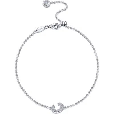 Lafonn Simulated Diamond Pavé Initial Bracelet In Silver/white C