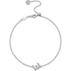 Lafonn Simulated Diamond Pavé Initial Bracelet In Silver/white E