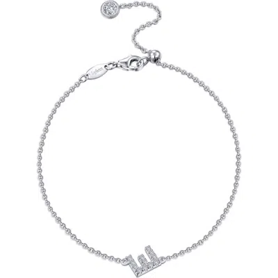 Lafonn Simulated Diamond Pavé Initial Bracelet In Silver/white E