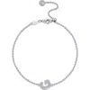 Lafonn Simulated Diamond Pavé Initial Bracelet In Metallic