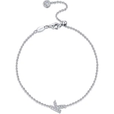 Lafonn Simulated Diamond Pavé Initial Bracelet In Silver/white K
