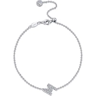 Lafonn Simulated Diamond Pavé Initial Bracelet In Metallic