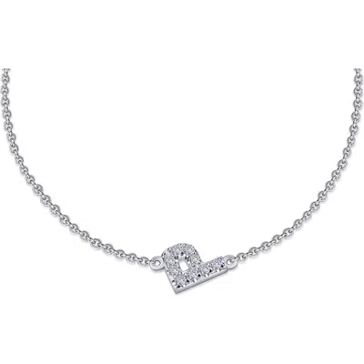 Lafonn Simulated Diamond Pavé Initial Bracelet In Silver/white P