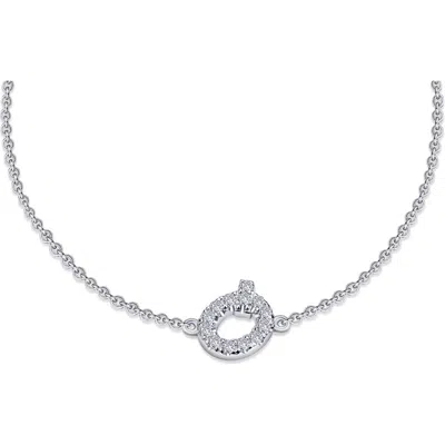 Lafonn Simulated Diamond Pavé Initial Bracelet In Silver/white Q