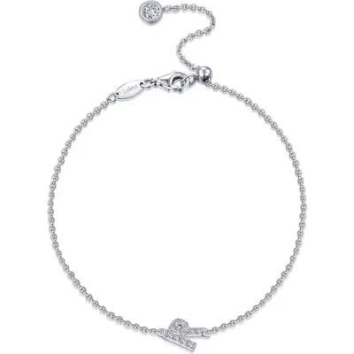 Lafonn Simulated Diamond Pavé Initial Bracelet In Metallic