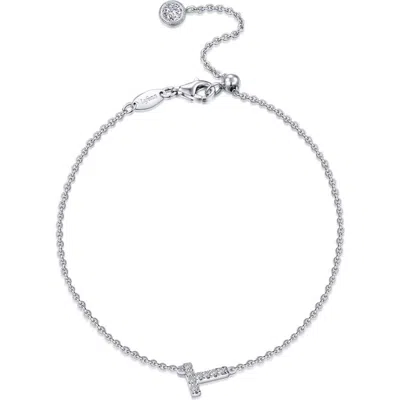 Lafonn Simulated Diamond Pavé Initial Bracelet In Metallic