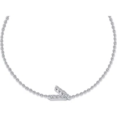 Lafonn Simulated Diamond Pavé Initial Bracelet In Silver/white V