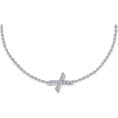 Lafonn Simulated Diamond Pavé Initial Bracelet In Silver/white X
