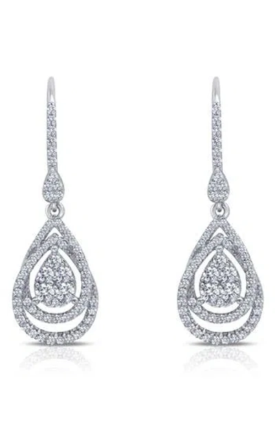 Lafonn Simulated Diamond Pear Drop Earrings In Silver