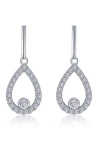 Lafonn Simulated Diamond Pear Drop Earrings In Silver