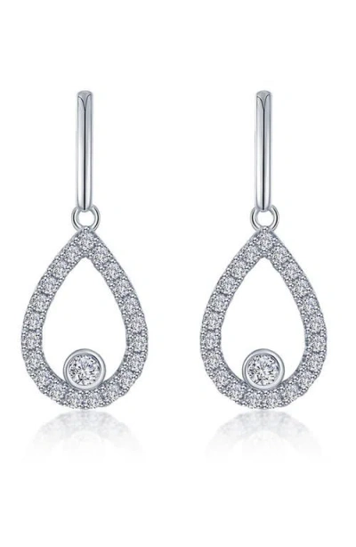 Lafonn Simulated Diamond Pear Drop Earrings In Silver