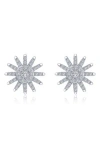 Lafonn Simulated Diamond Starburst Stud Earrings In Metallic