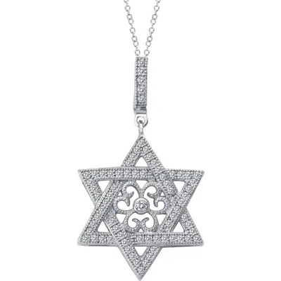 Lafonn Star Of David Simulated Diamond Pendant Necklace In Silver