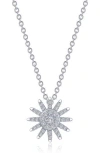 Lafonn Starburst Simulated Diamond Pendant Necklace In Silver