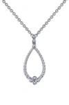 Lafonn Teardrop Pendant Necklace In White