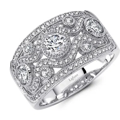 Lafonn Three-stone Cigar Band Ring In White