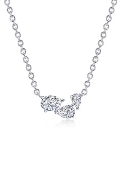 Lafonn Three-stone Simulated Diamond Necklace In Silver