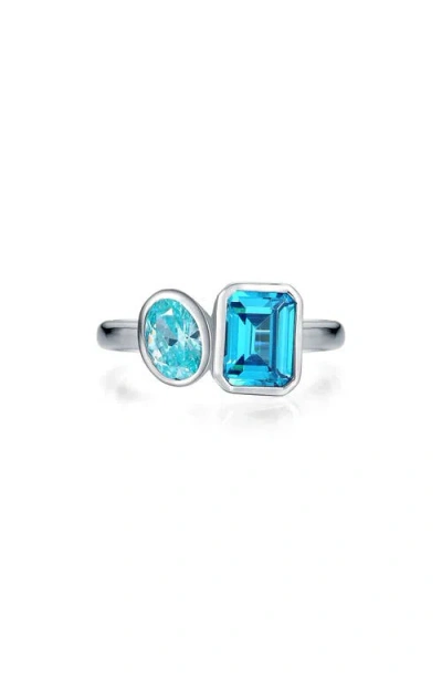 Lafonn Toi Et Moi Simulated Blue Topaz Ring
