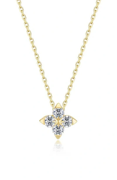 Lafonn Trillium Bloom Simulated Diamond Pendant Necklace In Gold