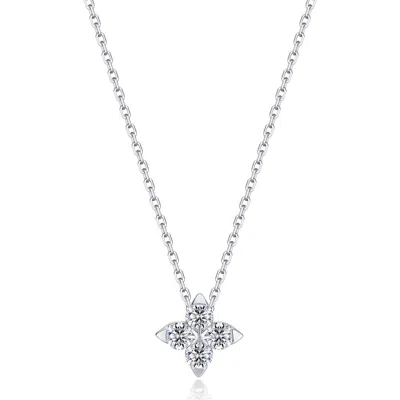 Lafonn Trillium Bud Simulated Diamond Pendant Necklace In Silver
