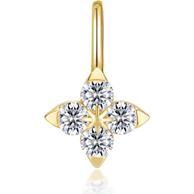 Lafonn Trillium Simulated Diamond Flower Charm Pendant In Gold