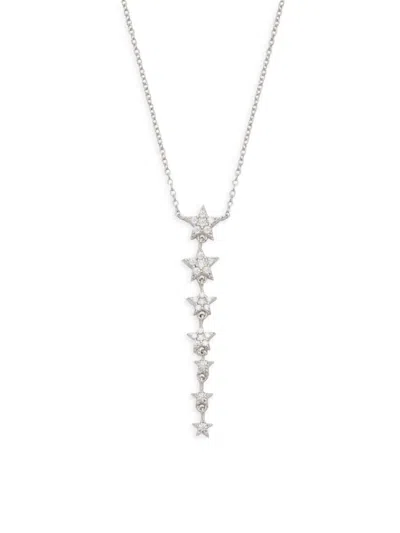Lafonn Women's 7 Symbols Of Joy Platinum Plated Sterling Silver & Simulated Diamond Star Necklace In Metallic