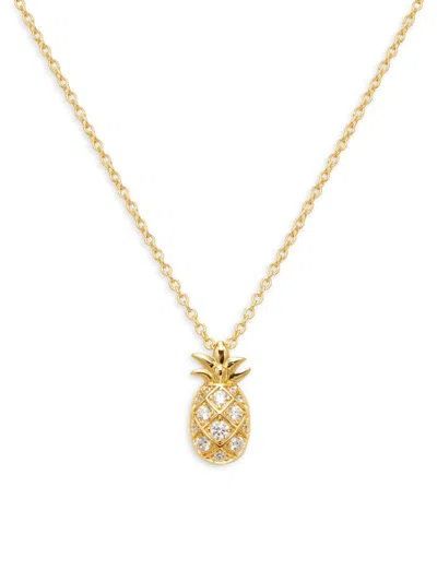 Lafonn Women's Classic 18k Goldplated Sterling Silver & Simulated Diamond Pineapple Pendant Necklace