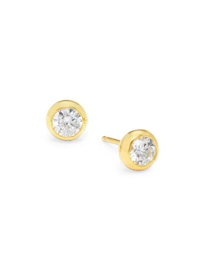 Lafonn Women's Classic 18k Yellow Gold & Bezel Simulated Diamond Stud Earrings