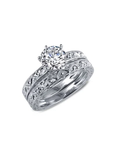 Lafonn Women's Classic Platinum Plated Sterling Silver & 1.28 Tcw Simulated Diamond Engagement & Wedding Ba
