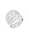 LAFONN WOMEN'S CLASSIC PLATINUM PLATED STERLING SILVER & 2.95 TCW SIMULATED DIAMOND CIGAR BAND RING
