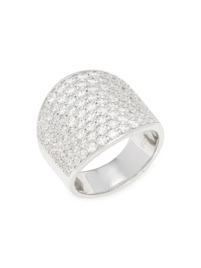 Lafonn Women's Classic Platinum Plated Sterling Silver & 2.95 Tcw Simulated Diamond Cigar Band Ring