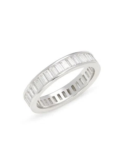 Lafonn Women's Classic Platinum Plated Sterling Silver & 3.8 Tcw Simulated Diamond Eternity Band Ring In Metallic