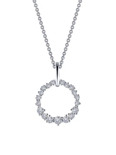 Lafonn Women's Classic Platinum Plated Sterling Silver & Simulated Diamond Pendant Necklace In Metallic