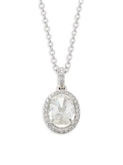 Lafonn Women's Classic Platinum-plated Sterling Silver & Simulated Diamond Pendant Necklace/18" In Metallic