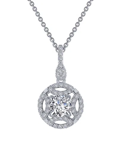 Lafonn Women's Heritage Platinum Plated Sterling Silver & Simulated Diamond Pendant Necklace In Metallic