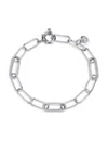 LAFONN WOMEN'S PAPERCLIP PLATINUM PLATED STERLING SILVER & 3.73 TCW SIMULATED DIAMOND LINK CHAIN BRACELET