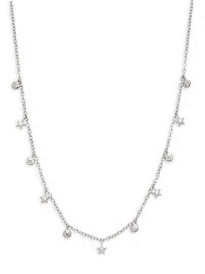 Lafonn Women's Platinum Plated Sterling Silver & Simulated Diamond Starfall Necklace In Metallic