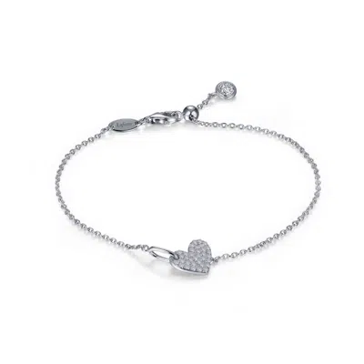 Lafonn Women's Shimmering Heart Bracelet In Silver In Metallic