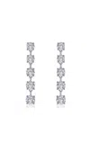Lafonn Women's Simulated Diamond Station Drop Earrings In Silver In Silver