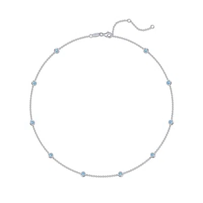 Lafonn Women's Simulated Topaz Station Necklace In Silver In Multi