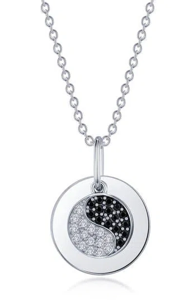 Lafonn Yin Yang Simulated Diamond Pendant Necklace In Metallic