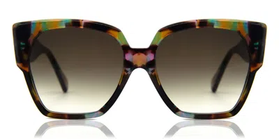 Lafont Ocean 1096 Women's Sunglasses Tortoiseshell Size 56 In Green